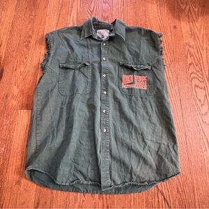 Vintage Y2K 2001 Daytona Bike Week 60th Anniversary Cutoff Biker Shirt Size L